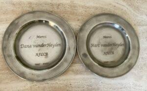 pewter plates in honor of the vanderHeyden